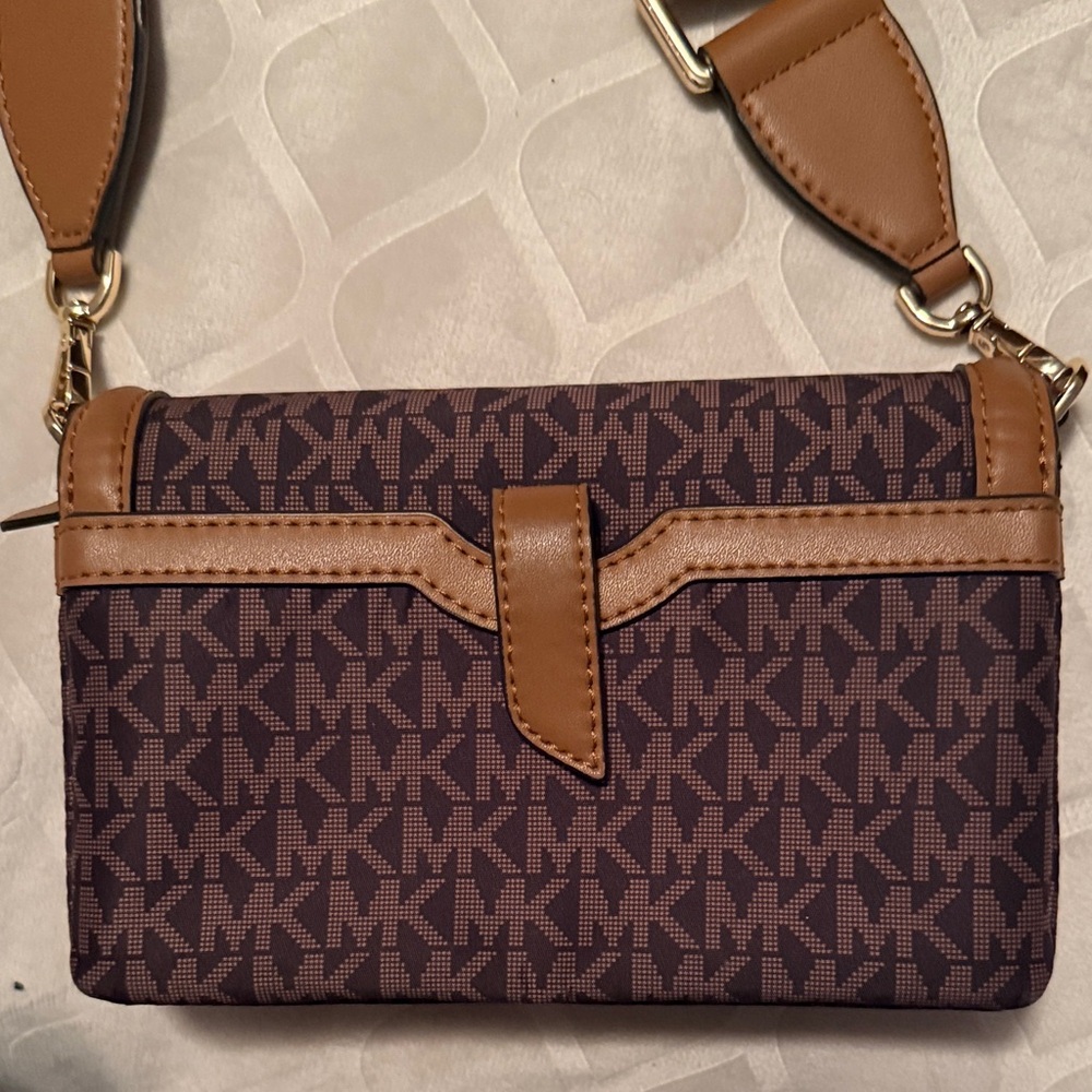 Michael Kors Logo Crossbody in Brown and Tan - Picture 3 of 3